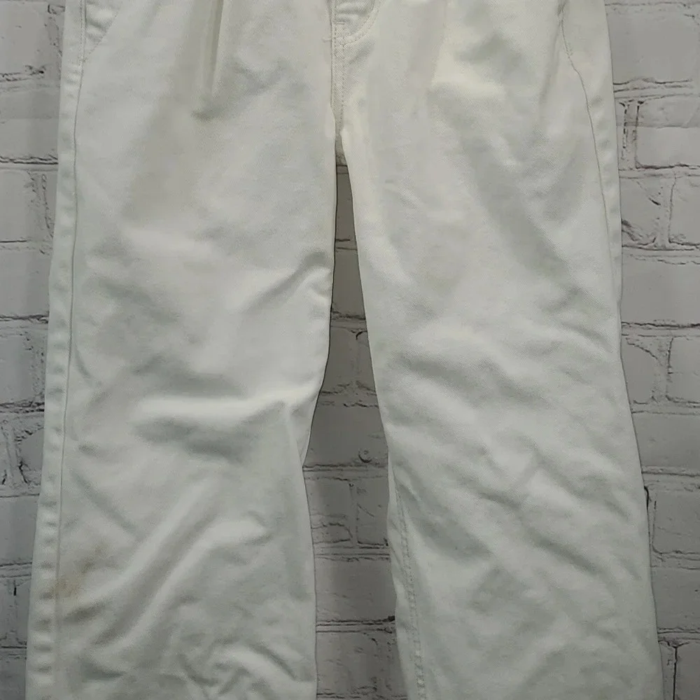 BDG Urban Outfitters High Rise Pleated White Jeans Relaxed Straight-Leg Size 24 - Picture 3 of 16
